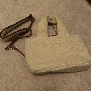Faux Shearling Cross Body Bag